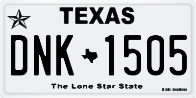 TX license plate DNK1505