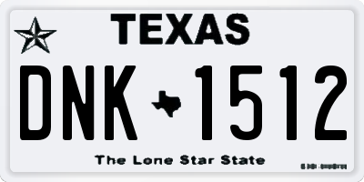 TX license plate DNK1512