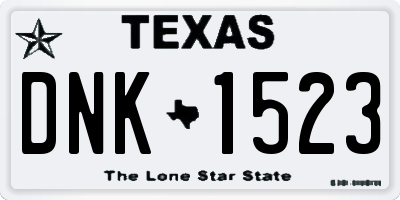 TX license plate DNK1523