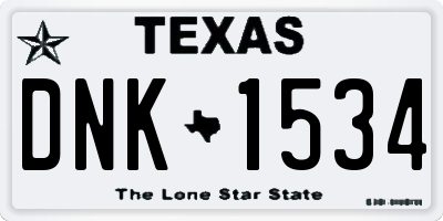 TX license plate DNK1534