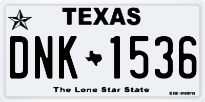 TX license plate DNK1536