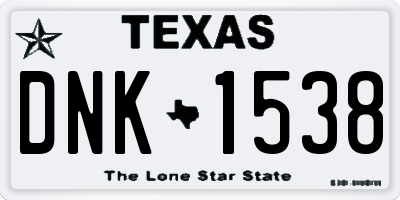 TX license plate DNK1538