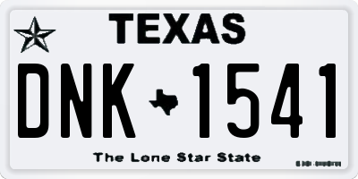 TX license plate DNK1541