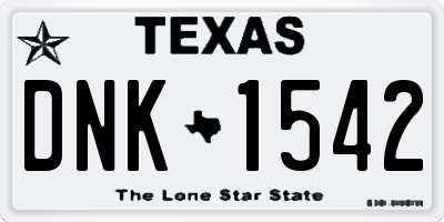 TX license plate DNK1542
