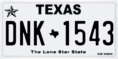 TX license plate DNK1543
