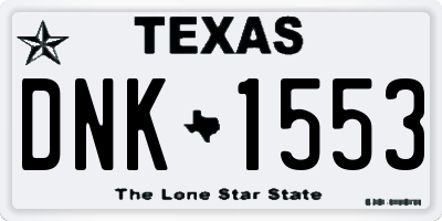 TX license plate DNK1553
