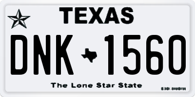 TX license plate DNK1560