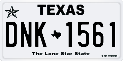 TX license plate DNK1561