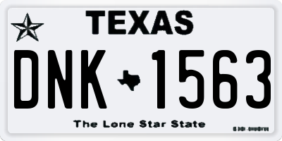 TX license plate DNK1563