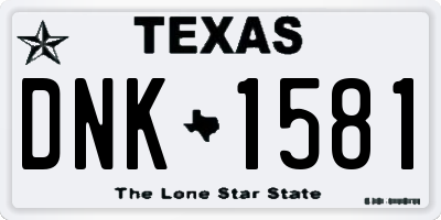 TX license plate DNK1581