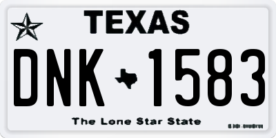 TX license plate DNK1583