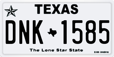 TX license plate DNK1585
