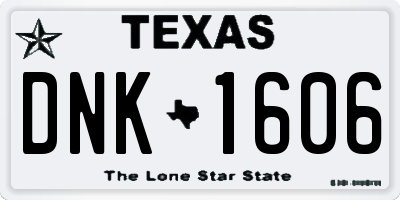 TX license plate DNK1606