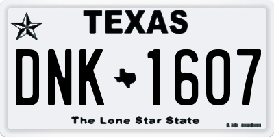 TX license plate DNK1607