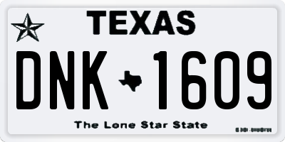 TX license plate DNK1609
