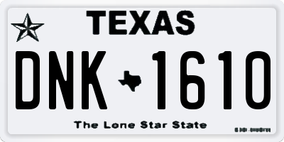 TX license plate DNK1610