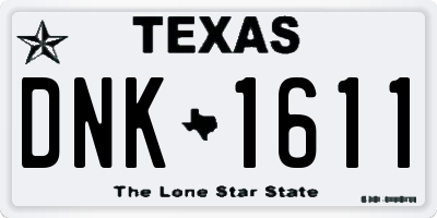 TX license plate DNK1611