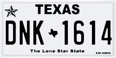 TX license plate DNK1614