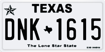 TX license plate DNK1615