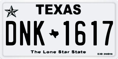 TX license plate DNK1617
