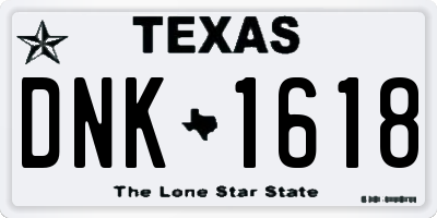 TX license plate DNK1618
