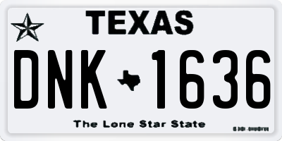 TX license plate DNK1636