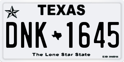 TX license plate DNK1645