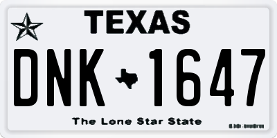 TX license plate DNK1647