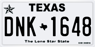 TX license plate DNK1648