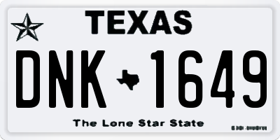TX license plate DNK1649