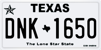 TX license plate DNK1650