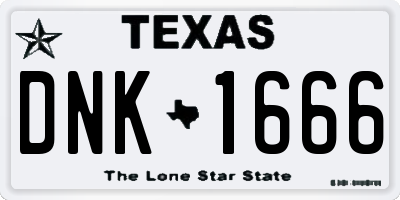 TX license plate DNK1666