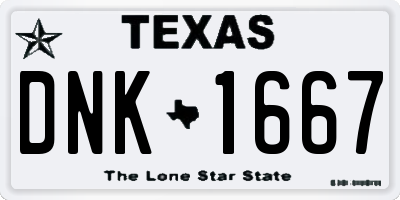 TX license plate DNK1667