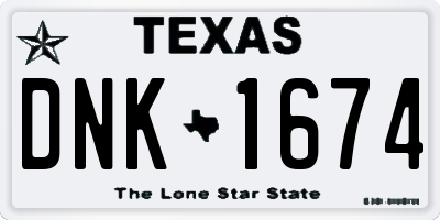 TX license plate DNK1674