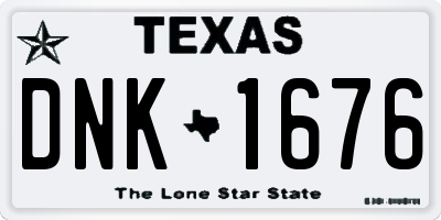 TX license plate DNK1676