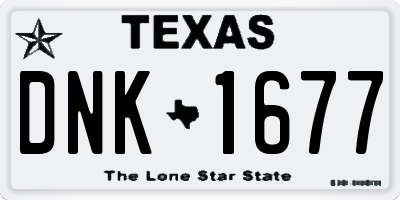TX license plate DNK1677
