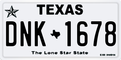 TX license plate DNK1678