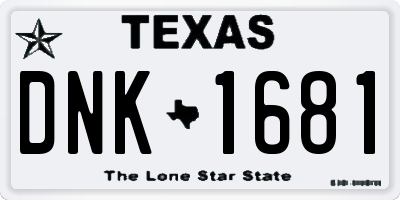 TX license plate DNK1681