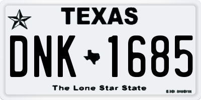 TX license plate DNK1685