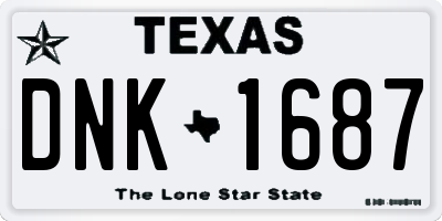 TX license plate DNK1687