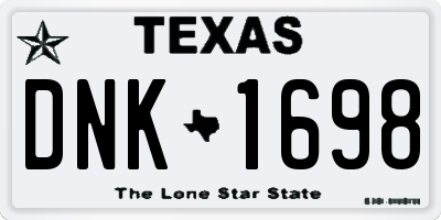 TX license plate DNK1698