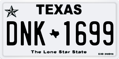 TX license plate DNK1699
