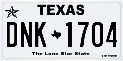 TX license plate DNK1704