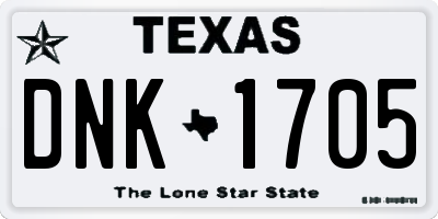 TX license plate DNK1705
