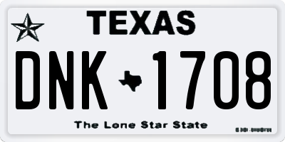 TX license plate DNK1708