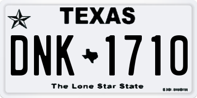 TX license plate DNK1710