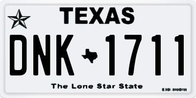 TX license plate DNK1711