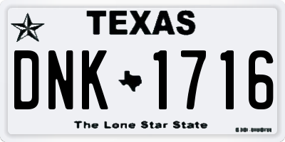 TX license plate DNK1716