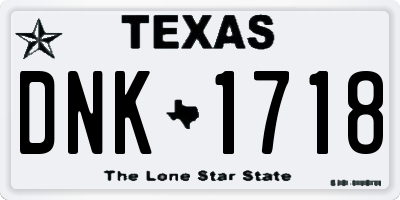 TX license plate DNK1718