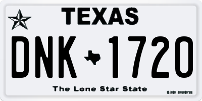 TX license plate DNK1720